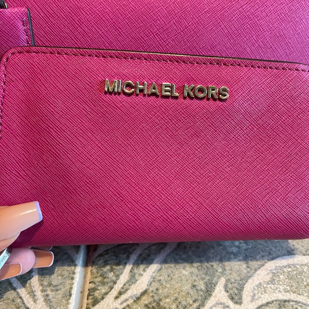 Michael Kors Raspberry Hamilton & Wristlet - image 4